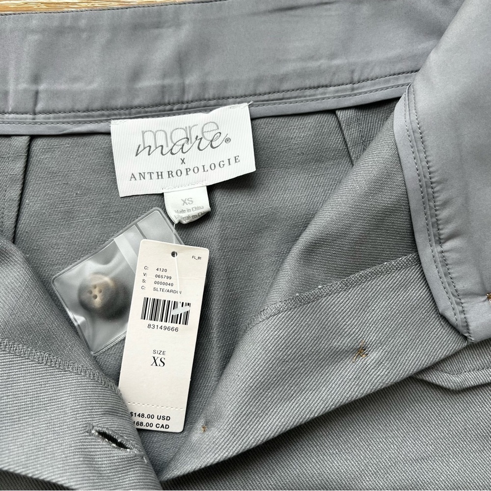 Anthropology Mare Mare Gray Utility MIDI Skirt with front buttons sz XS NWT - Picture 7 of 10